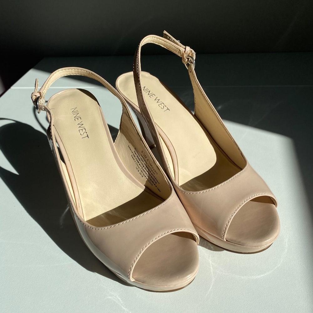 Gently used Nude Blush sling back pumps